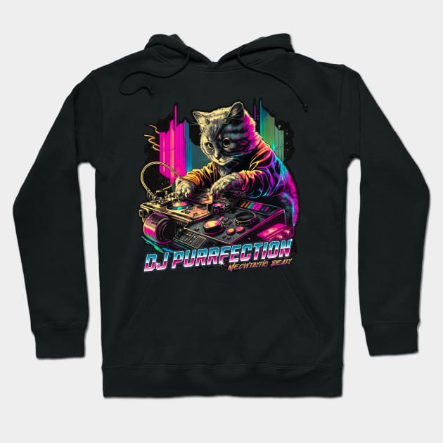 DJ Purrfection Cat DJ Hoodie by BankaiChu